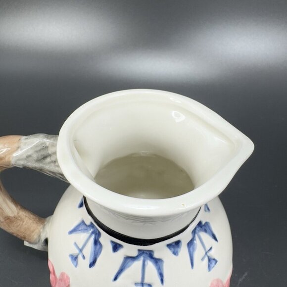 Vintage Omnibus Fitz & Floyd Ceramic Small Pitcher Creamer Buffalo Hunt Scene - Picture 9 of 15
